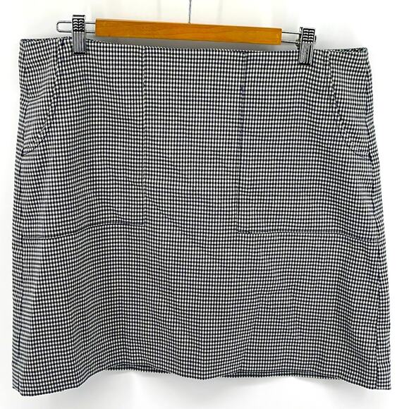 LOFT Outlet mini houndstooth back zip mini skirt sz 14 - Picture 1 of 6